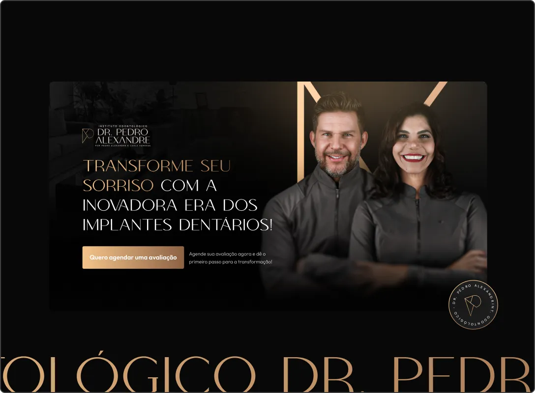 Landing page do Dr. Pedro Alexandre sobre implantes dentários